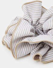 Oversized Stripe Hair Scrunchie, , large