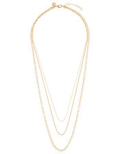Gold-Plated Layered Chain Necklace, , large