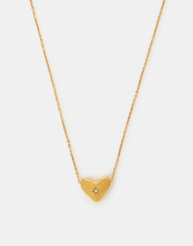 Stainless Steel Molten Heart Pendant Necklace, , large