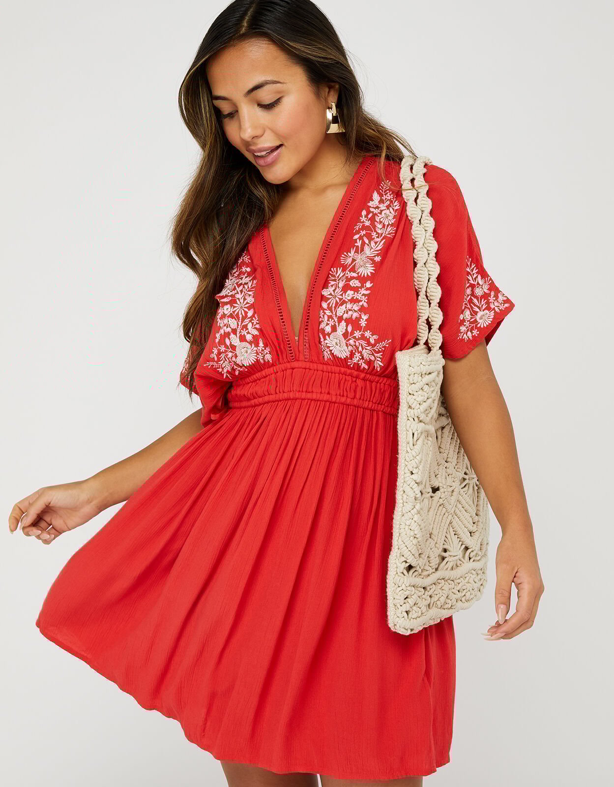Red shop beach kaftan