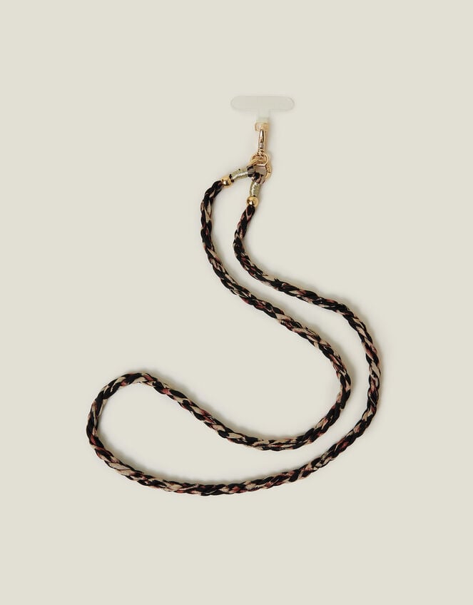 Twisted Leopard Print Phone Strap, , large