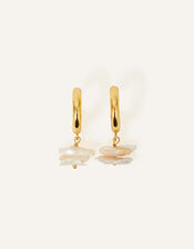 14ct Gold-Plated Keshi Pearl Hoop Earrings, , large
