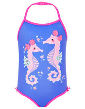 Seahorse Swimsuit with Recycled Polyester, Blue (BLUE), large