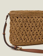 Raffia Crossbody Bag, , large