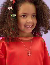 Girls Initial Charm Heart Pendant Necklace, Gold (GOLD), large