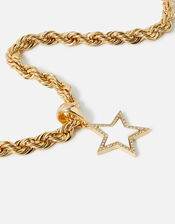 Chunky Twisted Chain Star Necklace, , large