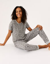 Leopard Print Jersey Pyjama Set, Brown (BROWN), large