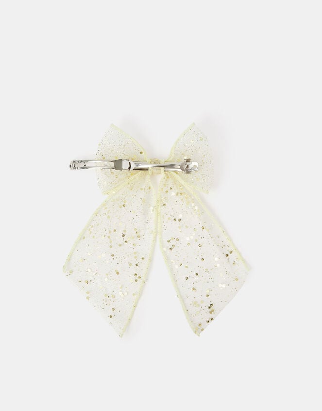 Girls Glitter Bow Barrette Hair Clip, , large