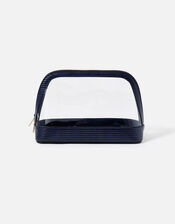 Large Clear Make Up Bag , Blue (NAVY), large