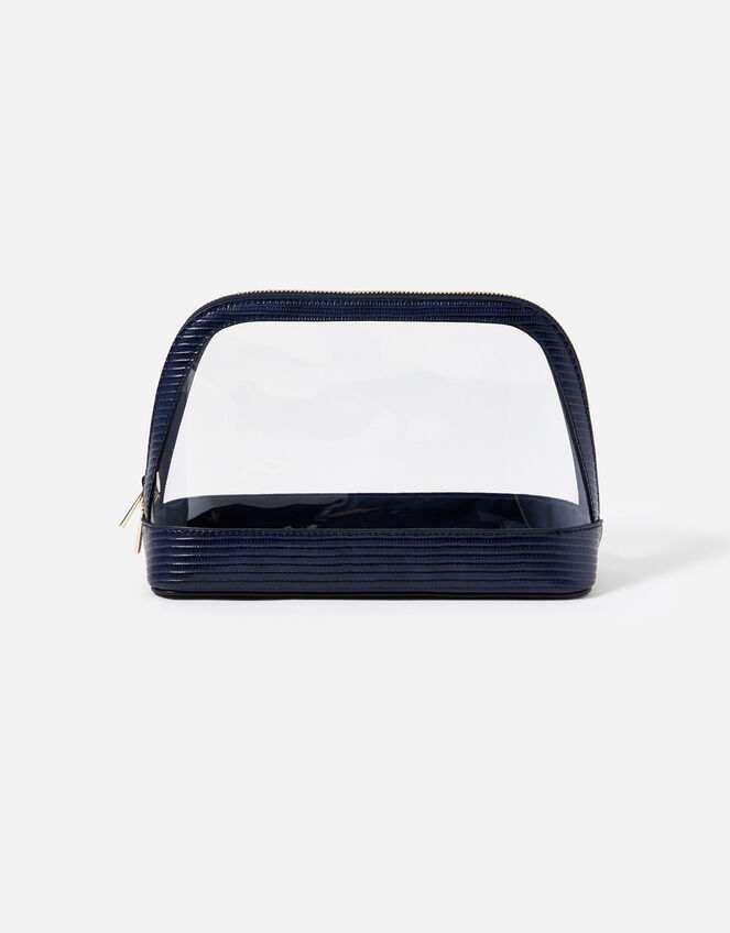 Large Clear Make Up Bag , Blue (NAVY), large