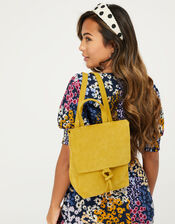 Maud Suede Backpack, Yellow (YELLOW), large