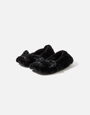 Furry Cat Ballerina Slippers, Black (BLACK), large
