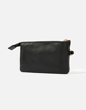 Wristlet Leather Wallet, Black (BLACK), large