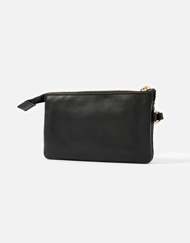 Wristlet Leather Wallet, Black (BLACK), large