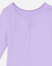 Girls Leotard with Recycled Polyester, Purple (PURPLE), large