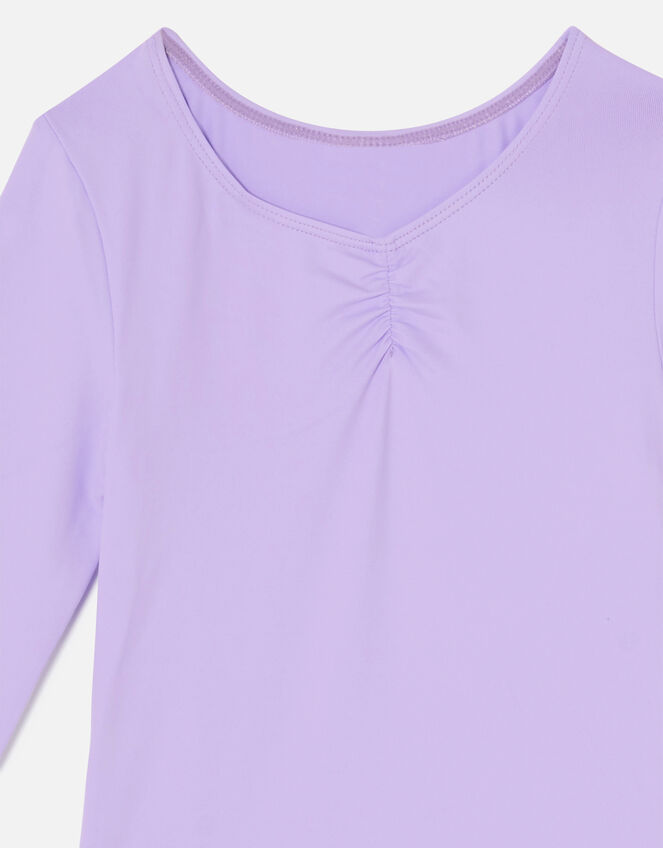 Girls Leotard with Recycled Polyester, Purple (PURPLE), large