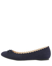 Richmond Scallop Ballerina Flats, Blue (NAVY), large