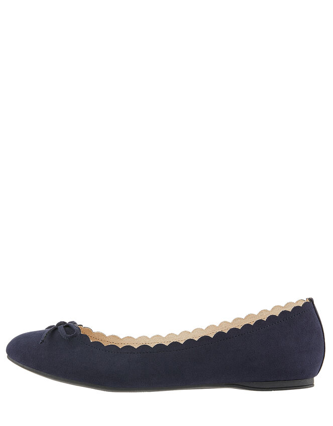 Richmond Scallop Ballerina Flats, Blue (NAVY), large