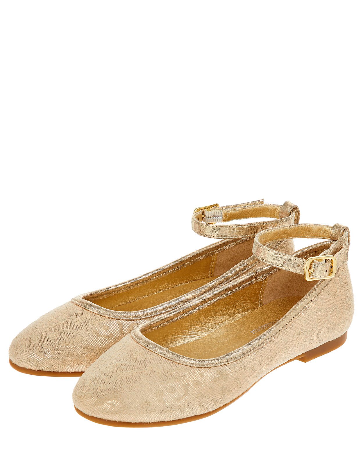 Animal Print Ballet Flats Gold Girls flat shoes Accessorize UK