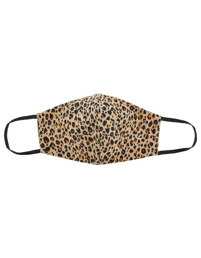 Leopard Face Covering in Pure Cotton, , large