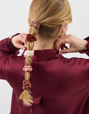 5-Pack Skinny Satin Hair Scrunchies, , large