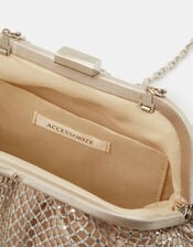 Sequin Clip Frame Clutch, Ivory (IVORY), large