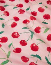 Cherry Print Square Satin Scarf, , large