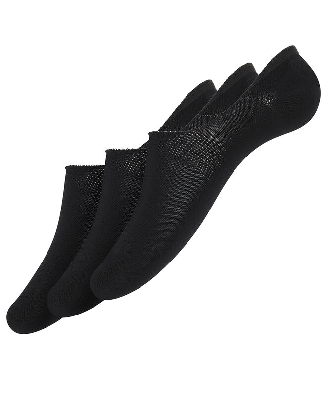Basic Bamboo Footsie Sock Set, Black (BLACK), large