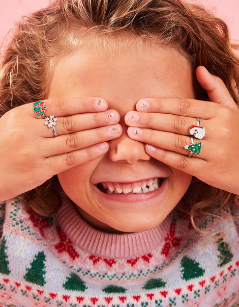 Girls Christmas Rings 4 Pack, , large