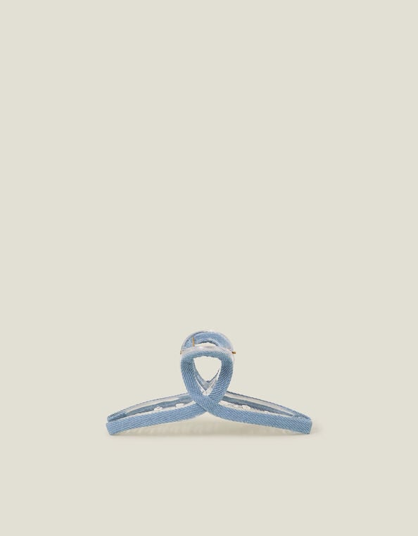 Wrapped Denim Claw Clip, , large