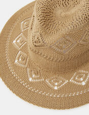 Woven Fedora Hat, , large