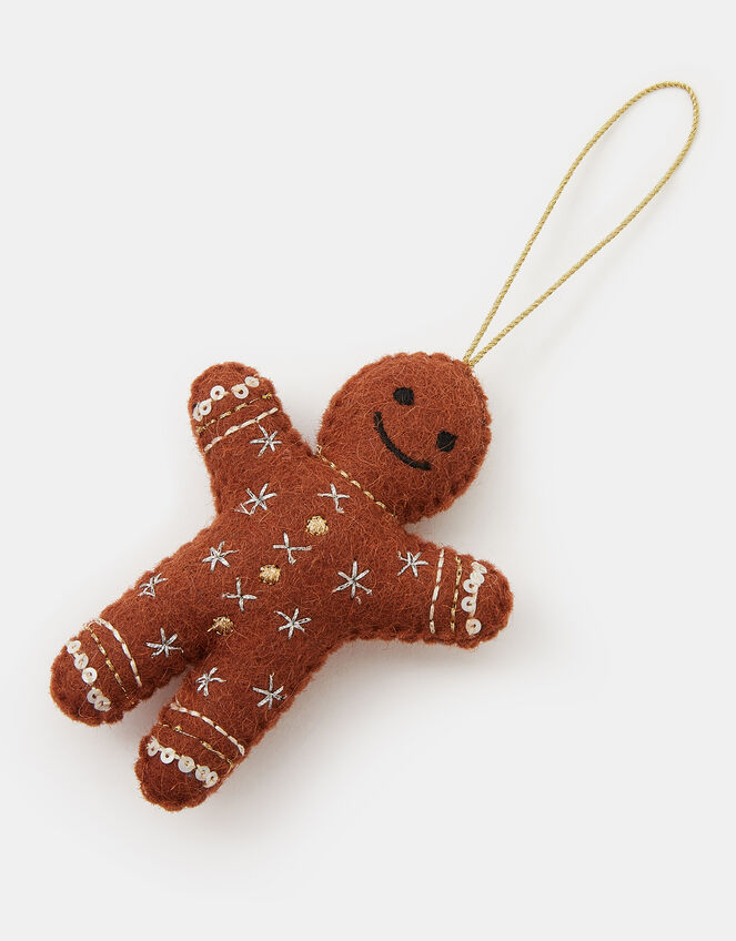 Felt Gingerbread Man Christmas Tree Decoration, , large