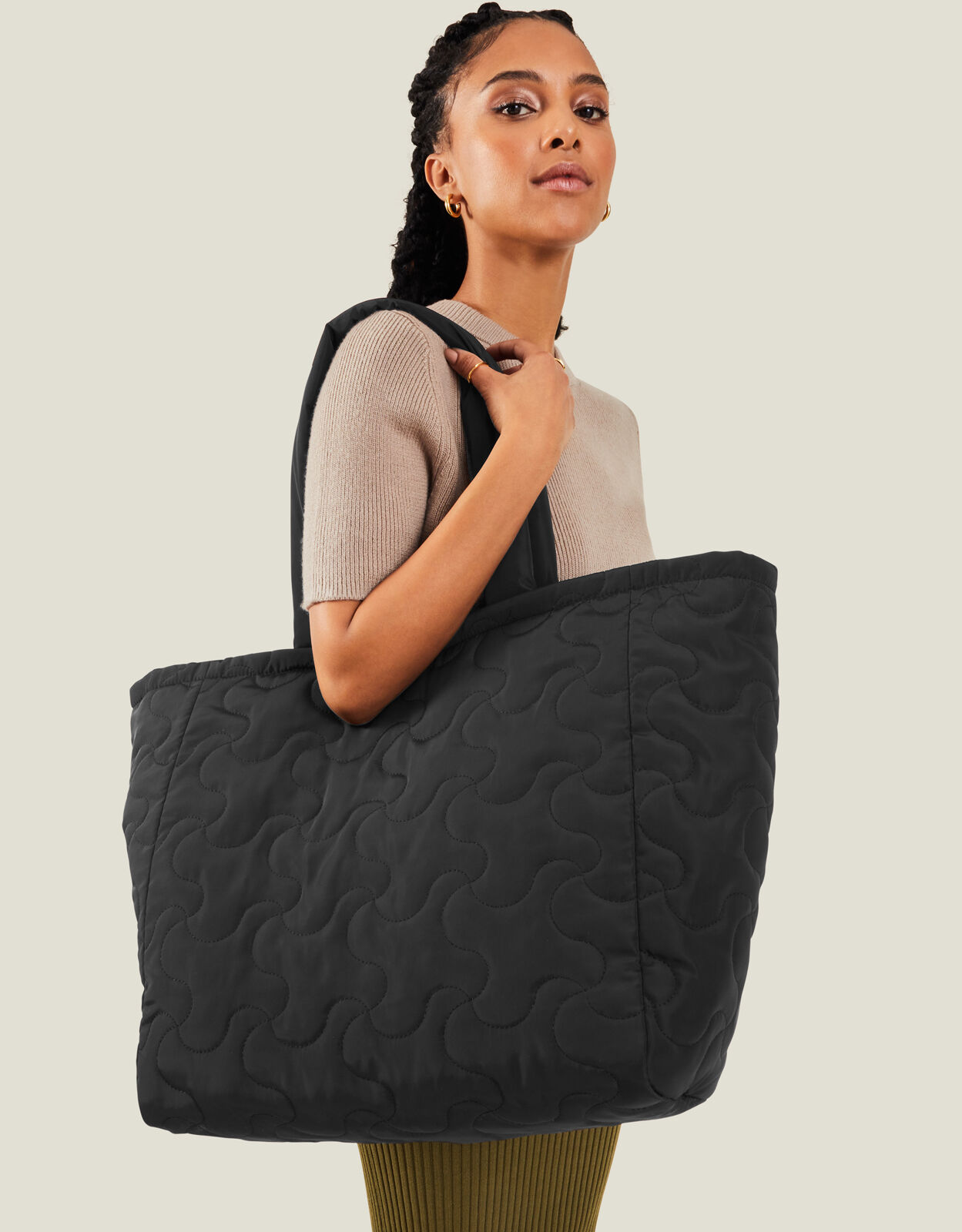 Quilted tote sales bag