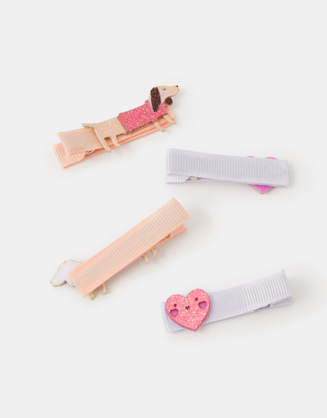 4-Pack Girls Sausage Dog Hair Clips, , large