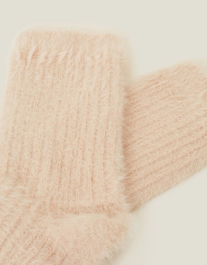 Ribbed Fluffy Socks, , large