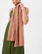 Lightweight Wave Stitch Scarf, Pink (PALE PINK), large