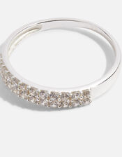 Sterling Silver Bling Encrusted Band Ring, White (ST CRYSTAL), large