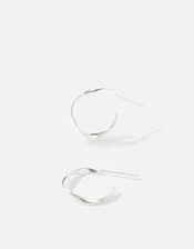 Sterling Silver Twist Hoops, , large