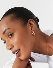 Gold-Plated Link Drop Earrings, , large