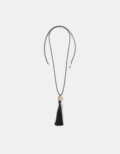 Long Tassel Cord Necklace, , large