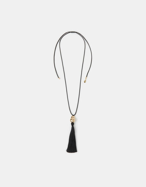 Long Tassel Cord Necklace, , large