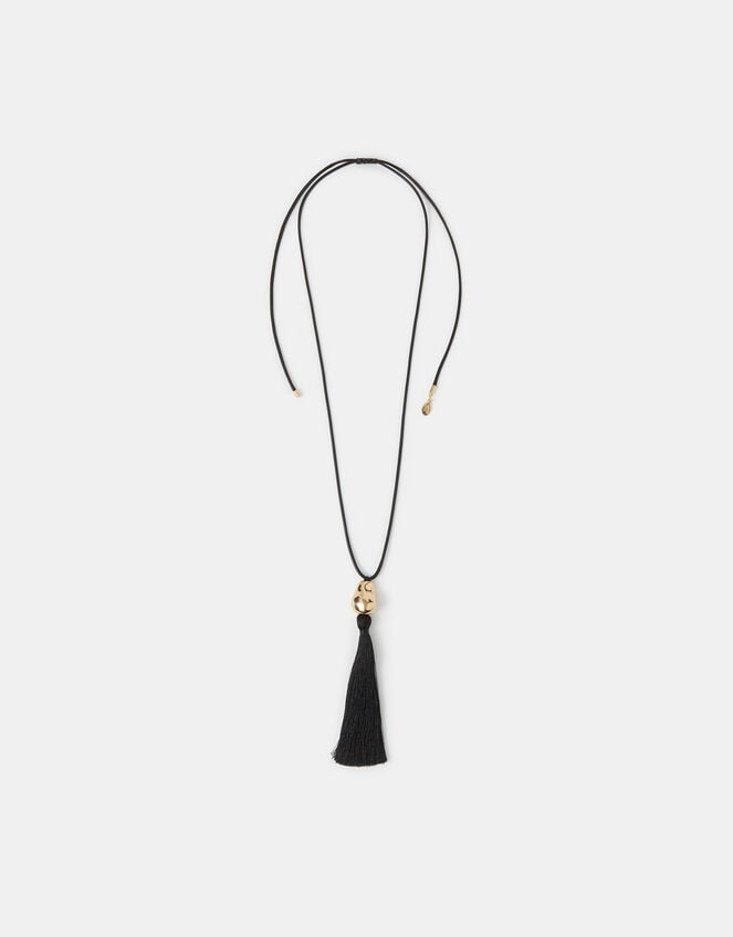 Long Tassel Cord Necklace, , large