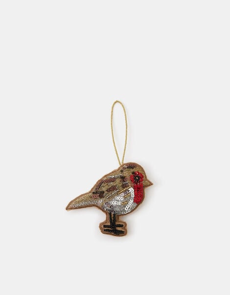 Embellished Robin Christmas Tree Decoration, , large