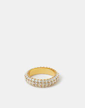 Stainless Steel Pav&eacute; Ring, Gold (GOLD), large