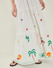 Embroidered Hem Maxi Dress, Ivory (IVORY), large