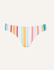 Stripe Ruched Sides Bikini Bottoms, Multi (BRIGHTS-MULTI), large
