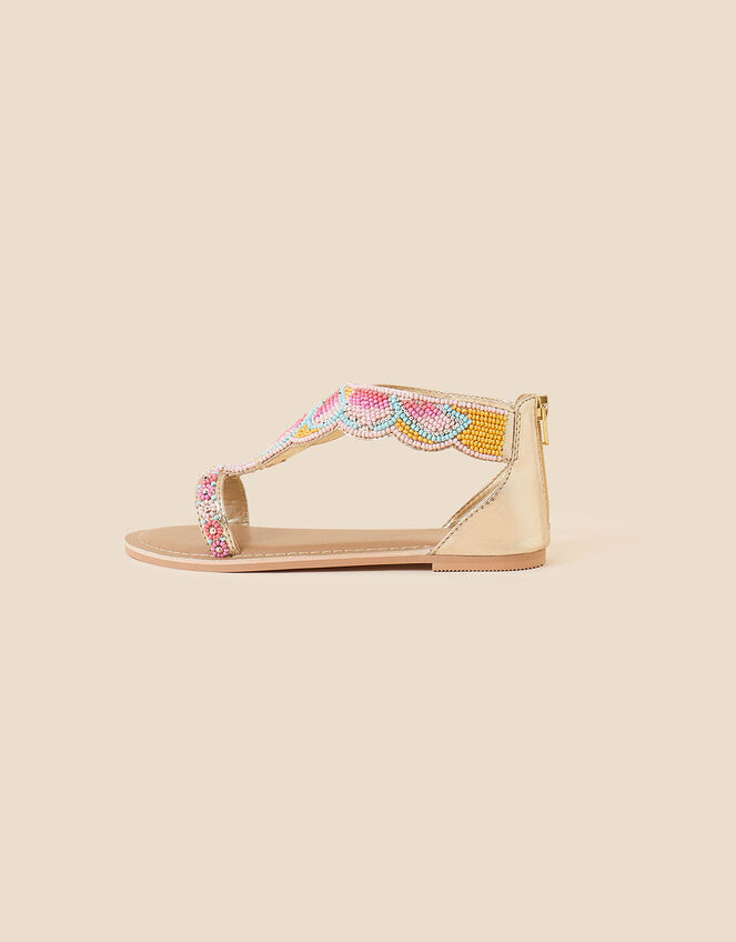 Girls Funshine Beaded Sandals, Multi (BRIGHTS-MULTI), large