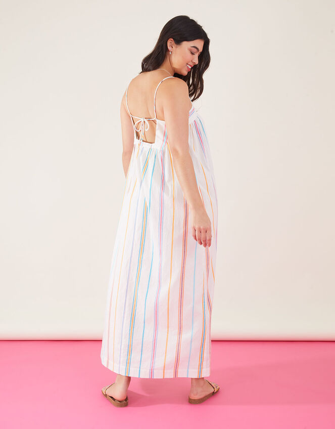 Tie Back Stripe Maxi Dress, Multi (BRIGHTS-MULTI), large