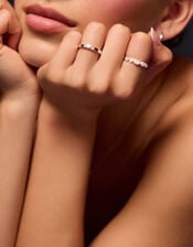 Sterling Silver Cluster Ring, Silver (ST SILVER), large