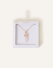 Semi-Precious Stone Pendant Necklace, Pink (PINK), large